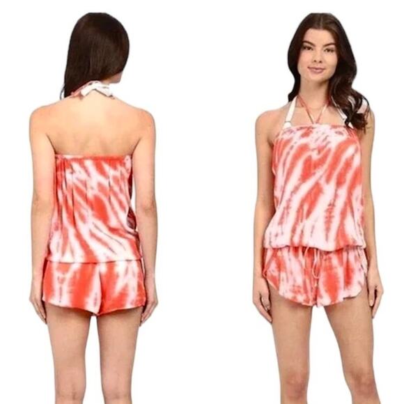 LUCKY BRAND NWT Creamsickle Orange & White Cruise Vacation Swim Cover Up – M/L - Picture 1 of 11